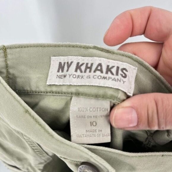 Vintage Y2K NY Khakis Women's Hi-Rise Ankle Cargo Pants Utility Green Size 10 - Picture 6 of 10